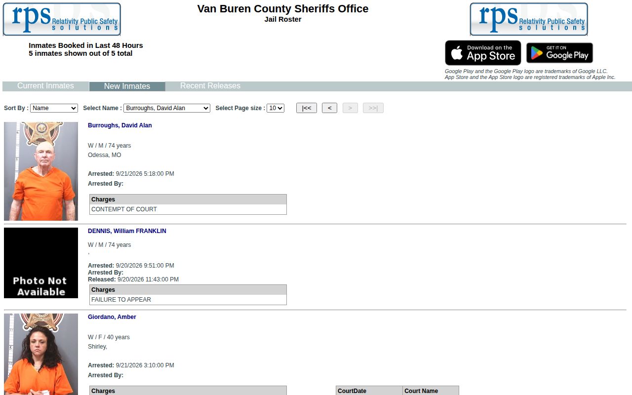 Arkansas 48-hour new-inmate roster interface